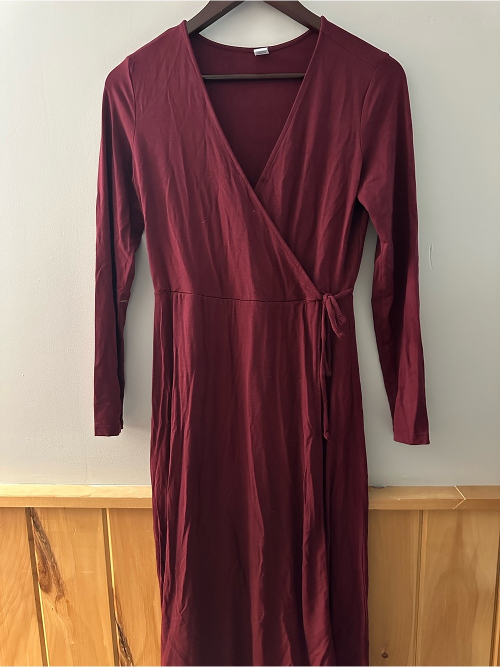 Old Navy Burgundy Wrap Midi Dress